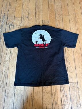 Golf Wang Black Tee with White Moon & Red Logo